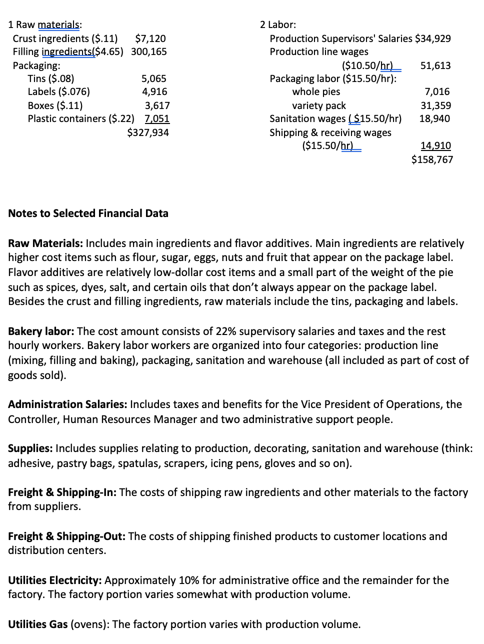 the allocation base you would use). *please read the background informationTable 1