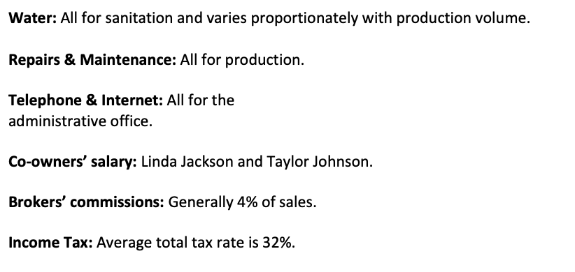 Product Expenses Track or Allocate Raw Materials Track Bakery Labor Track Administration