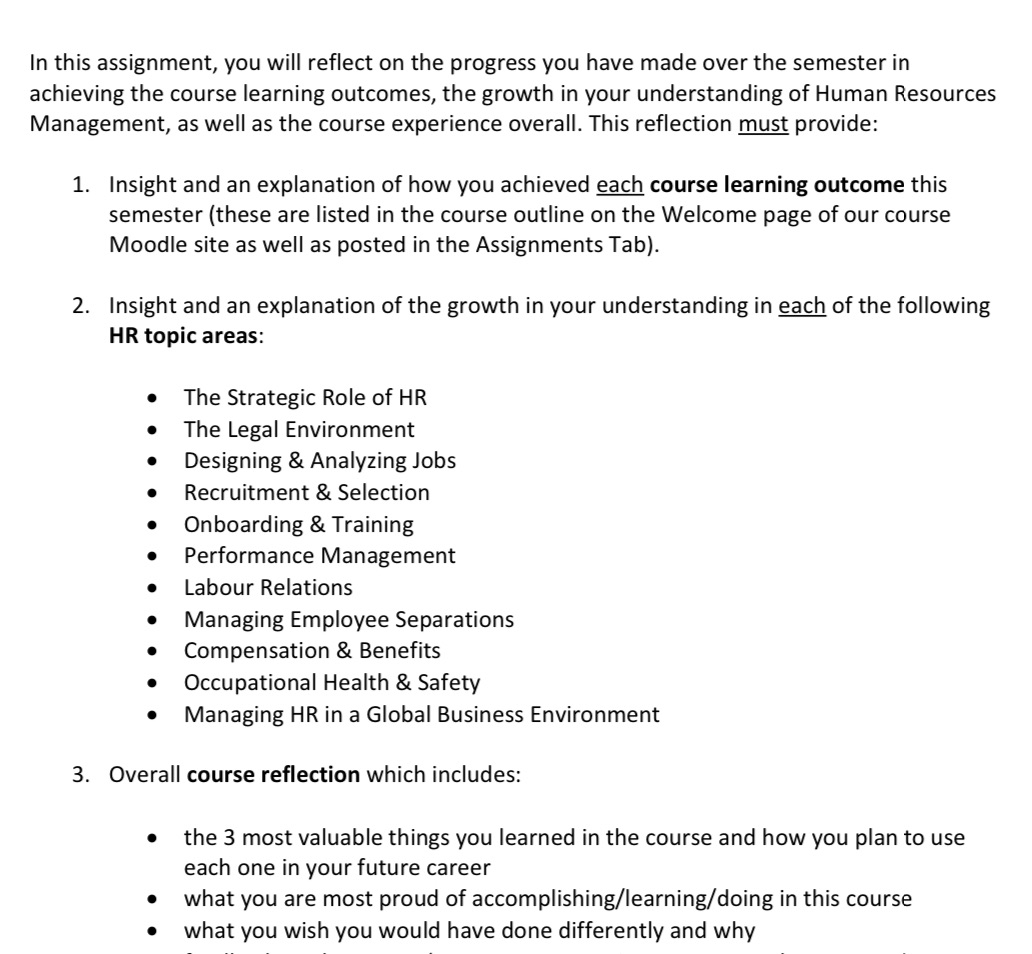 Please answer this question In this assignment, you will reflect on the