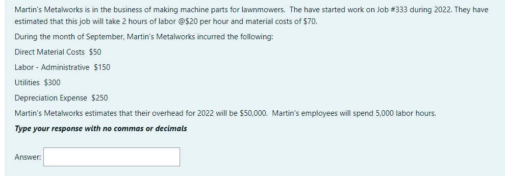 have three orders in process. Cythetic reported the following in the job