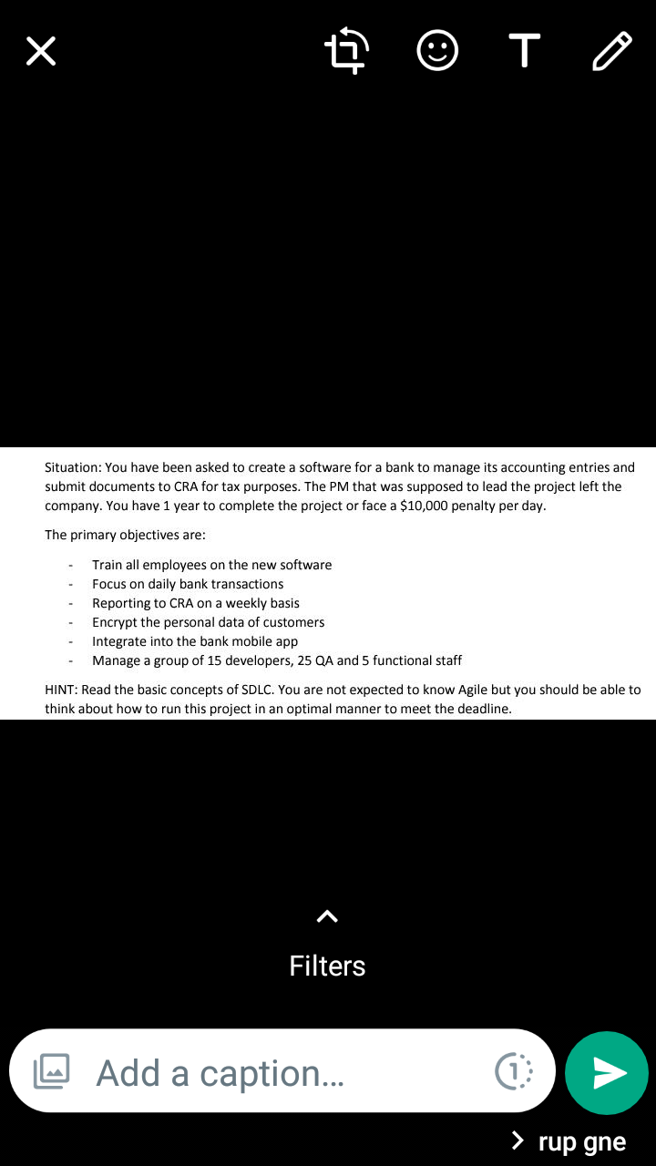 Develop a WBS (3 levels) Situation: You have been asked to create