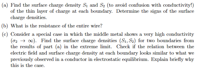 three different metals with conductivities 01, 02, and 03 (02 > 01,