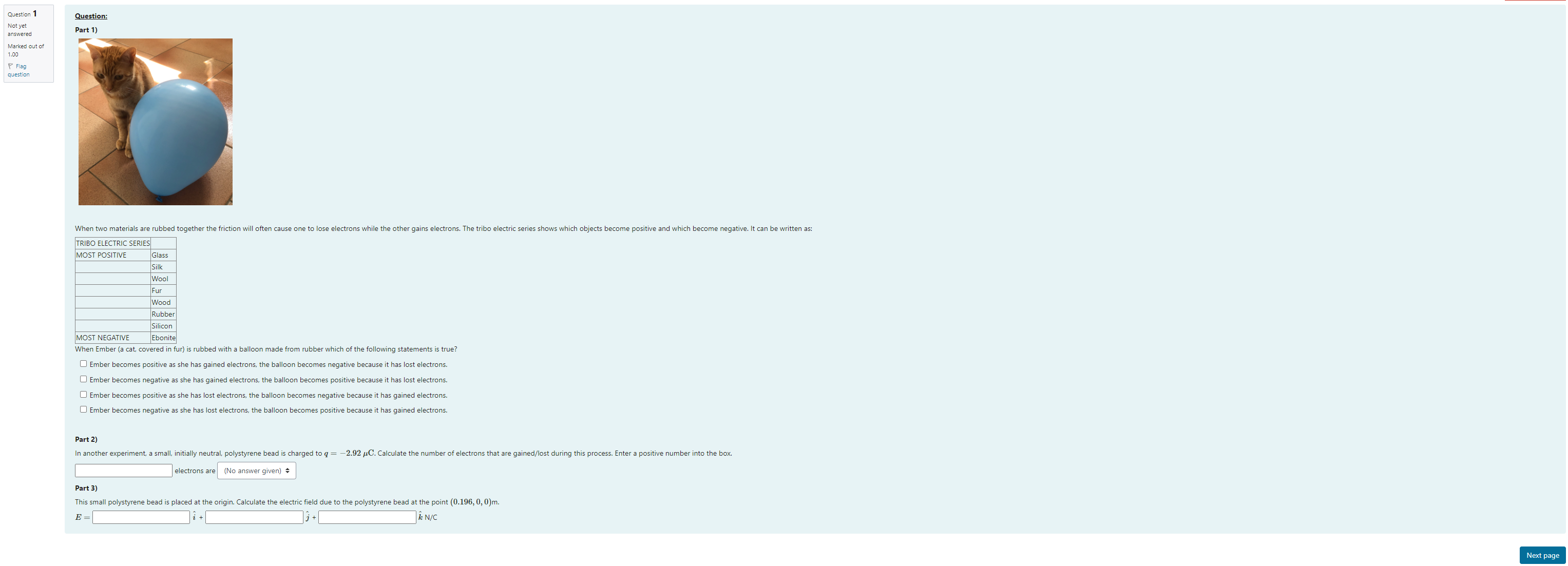 How do I solve this? Question 1 Question: Not yet answered Part