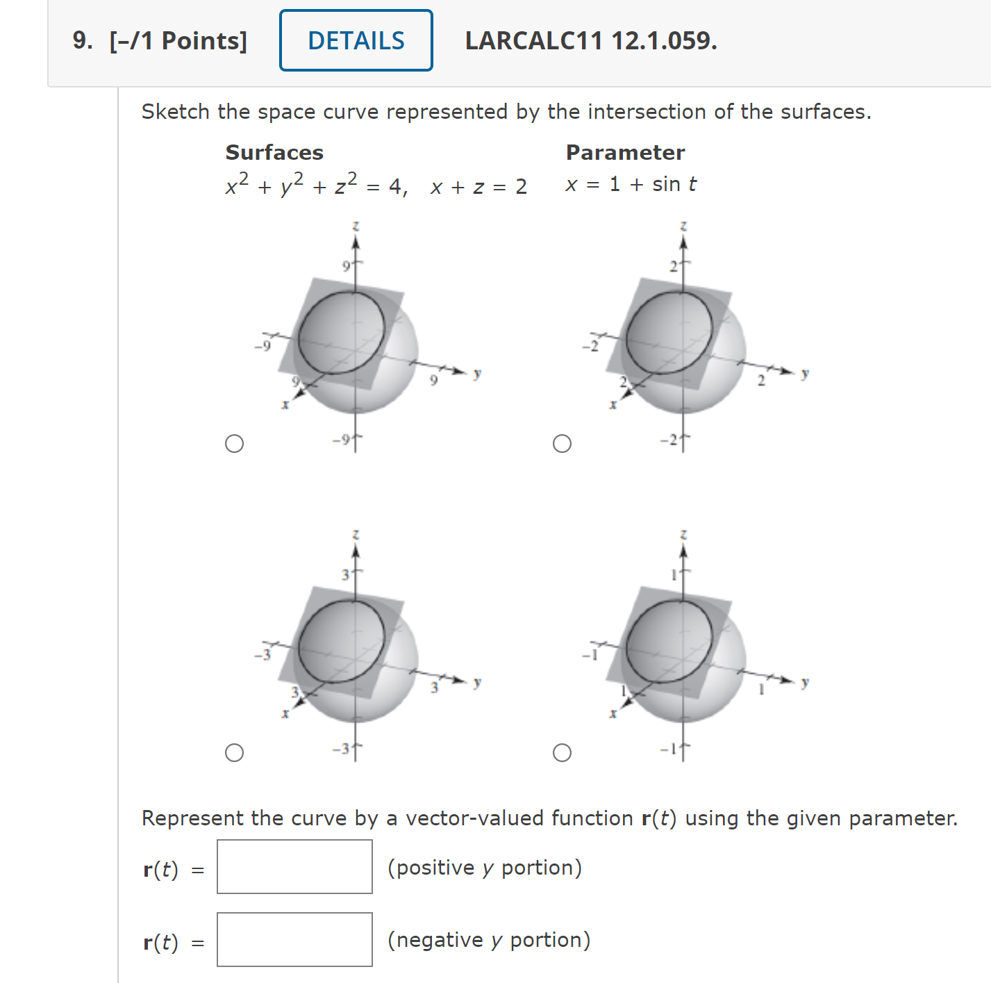 LARCALC11 12.1.051. Represent the plane curve by a vector-valued function. x 2