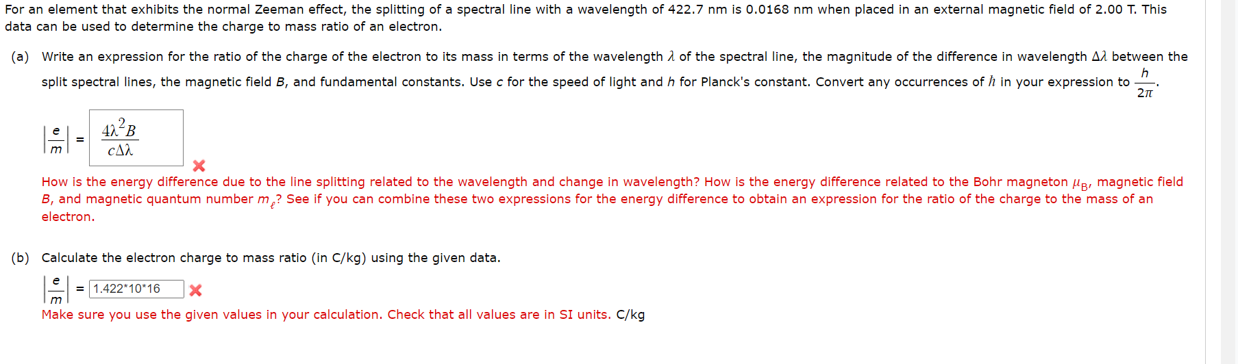 of a spectral line With a wavelength of 422.7 nm is 0.0168