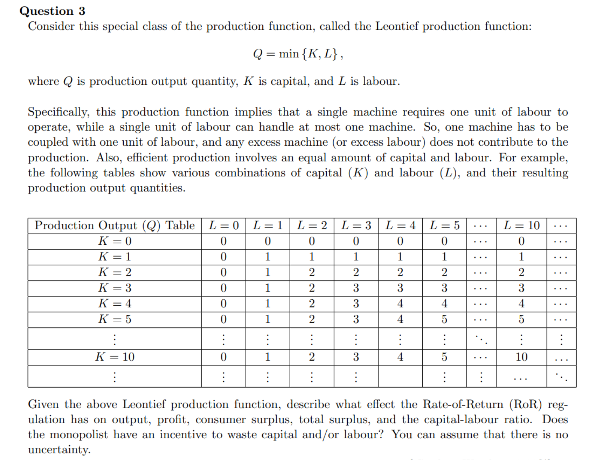 the question is shown below Question 3 Consider this special class of
