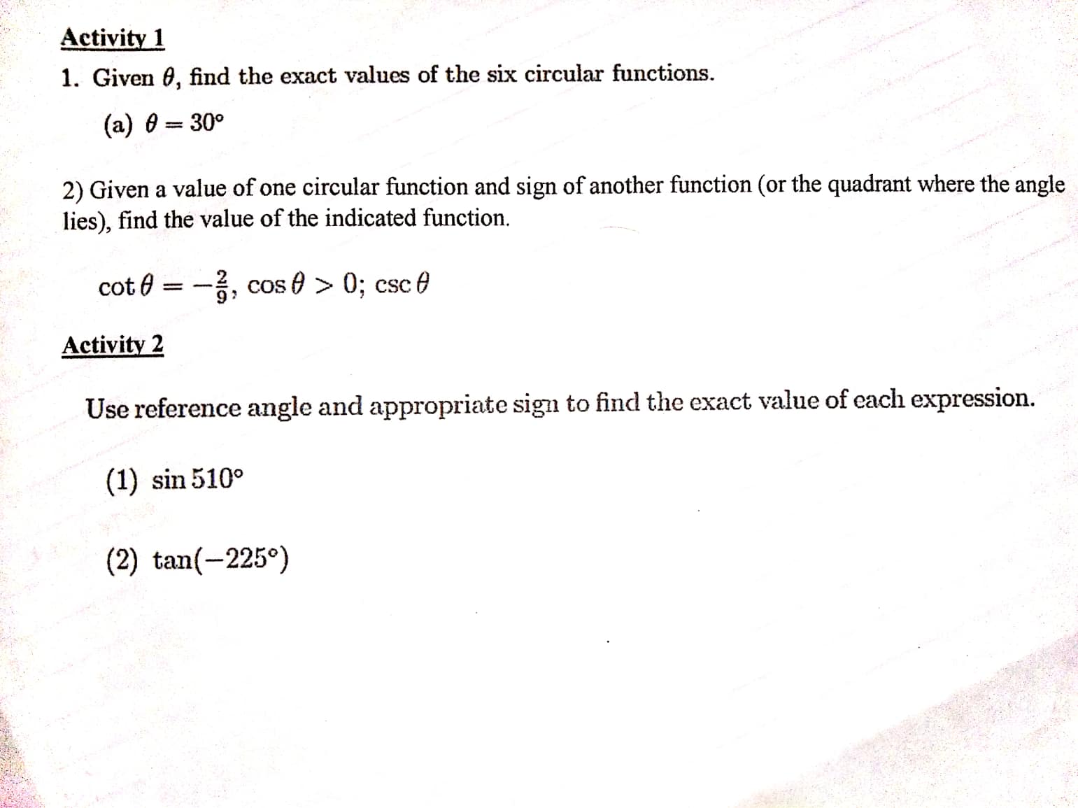 Asap I need step by step and complete solution pls explain Activity