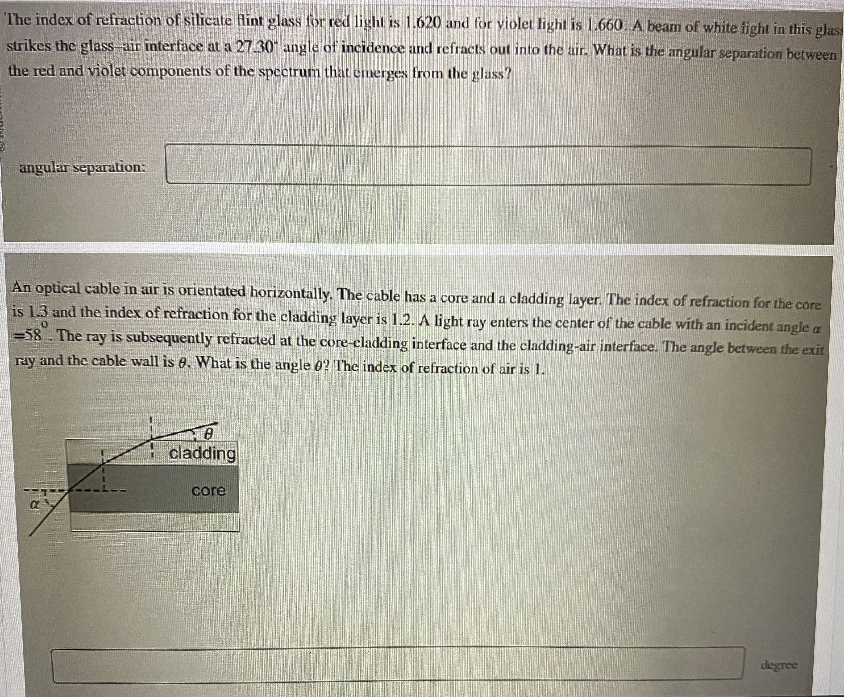 with an incident angle of lors: 450.0 nm and an unknown wavelength.