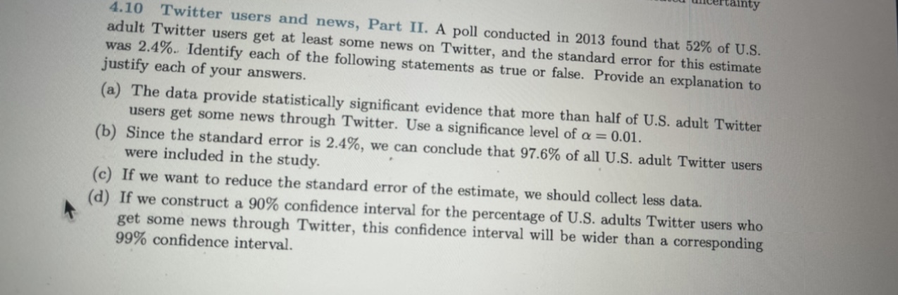 inty 4.10 Twitter users and news, Part II. A poll conducted