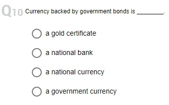 used as a medium of exchange. O M1 O M2 O M3