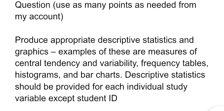  Question (use as many points as needed from my account) Produce