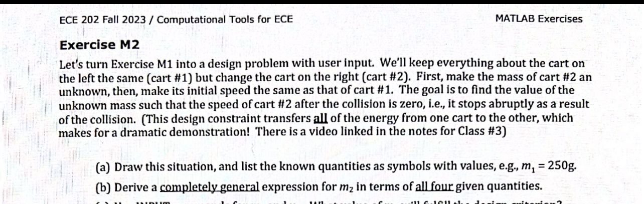ECE 202 Fall 2023 / Computational Tools for ECE MATLAB Exercises