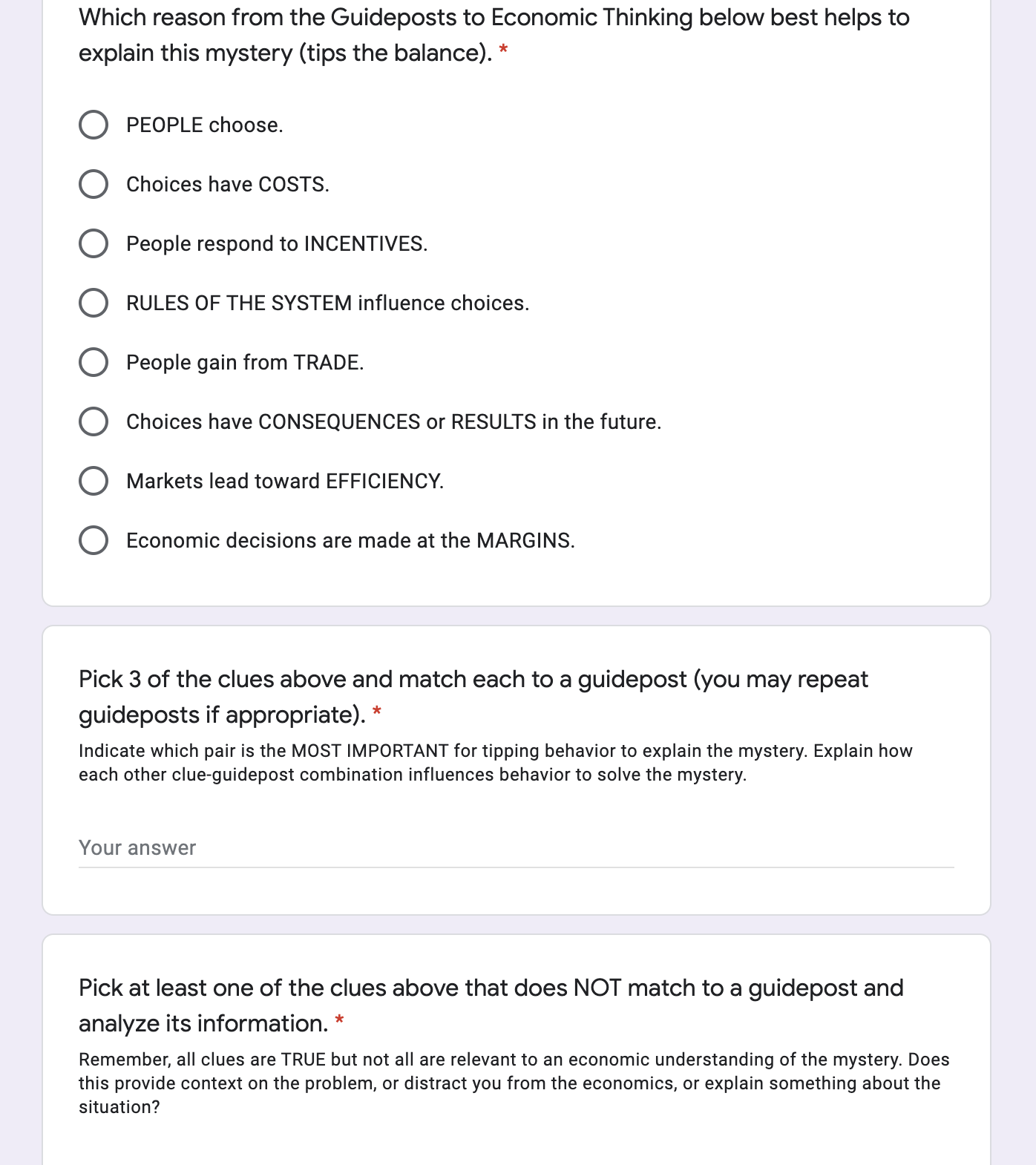 Read the article first to answer the questions. Which reason from the
