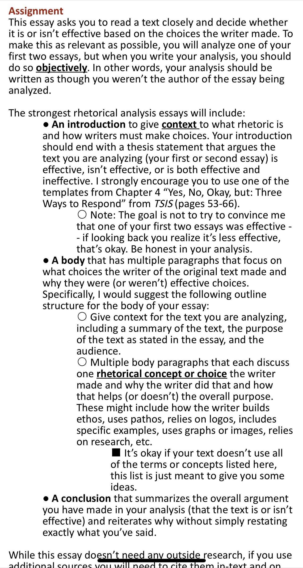  Assignment This essay asks you to read a text closely and