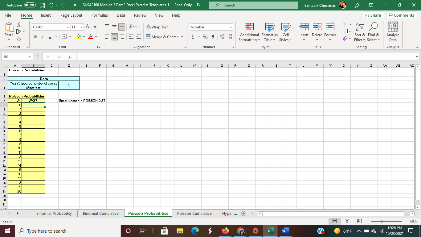 AutoSave O Off) 12) v v = BUSA2100 Module 3 Part