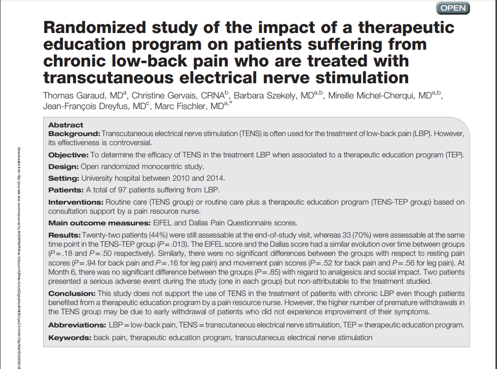 OPEN Randomized study of the impact of a therapeutic education program on
