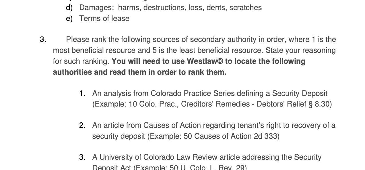  d ) Damages : harms , destructions , loss , dents