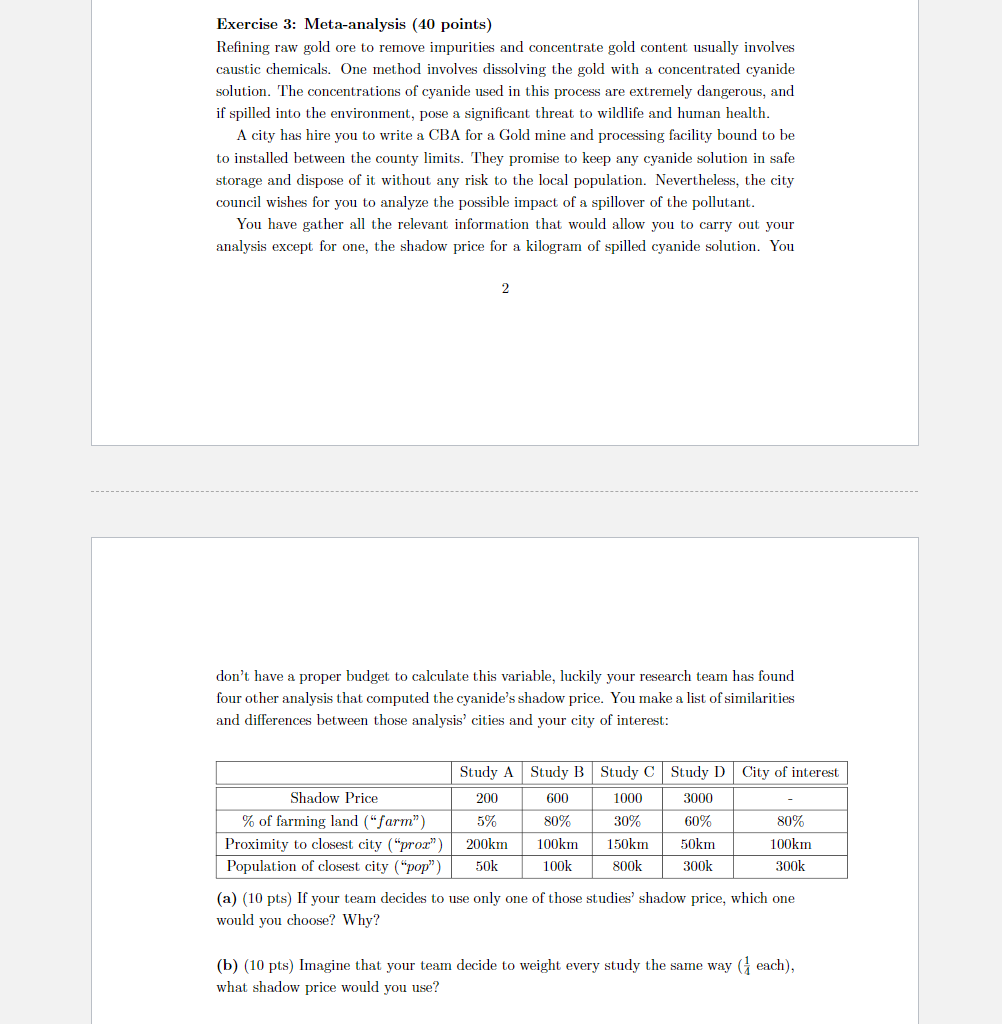 Please, I need help with this meta-analysis question Exercise 3: Meta-analysis [40