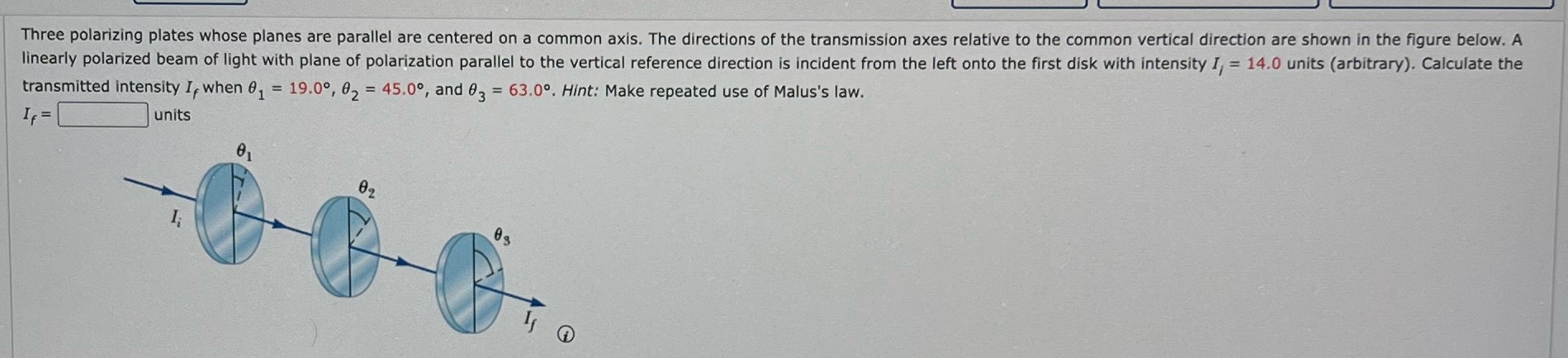  Three polarizing plates whose planes are parallel are centered on a