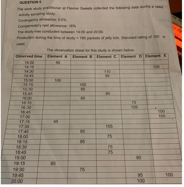 all five elements. Determine the p , value for each element. Determine