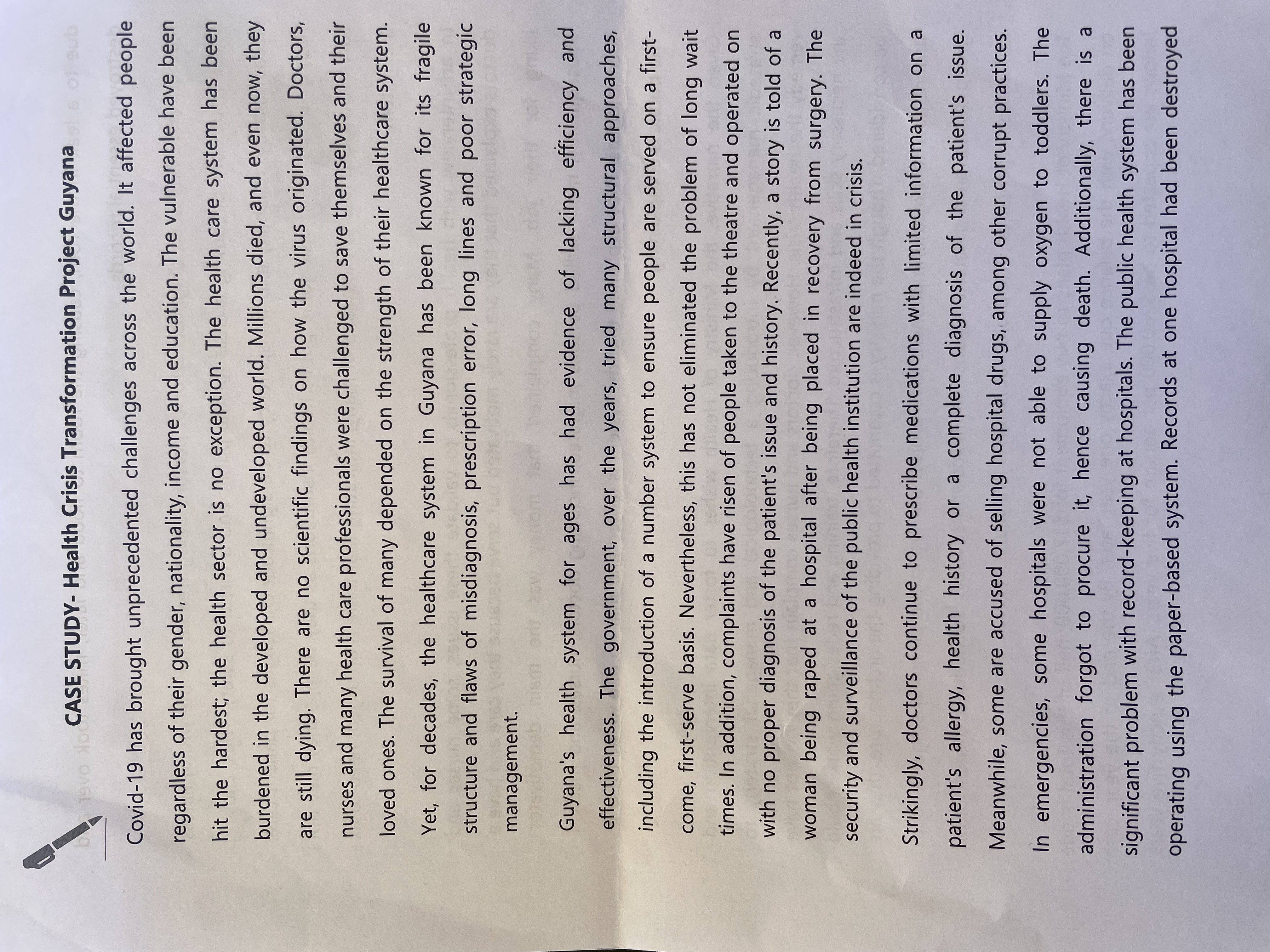 Use the case study, prepare a scope statement for the plan 19vo