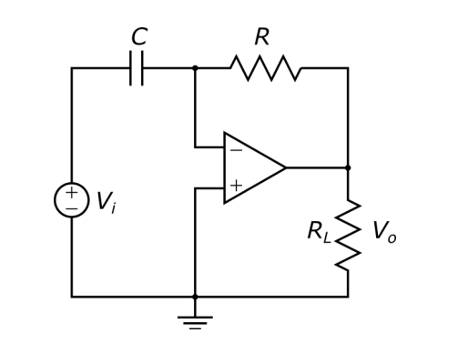 = 1 uF, R = 10 k, RL = 1 k. Determine