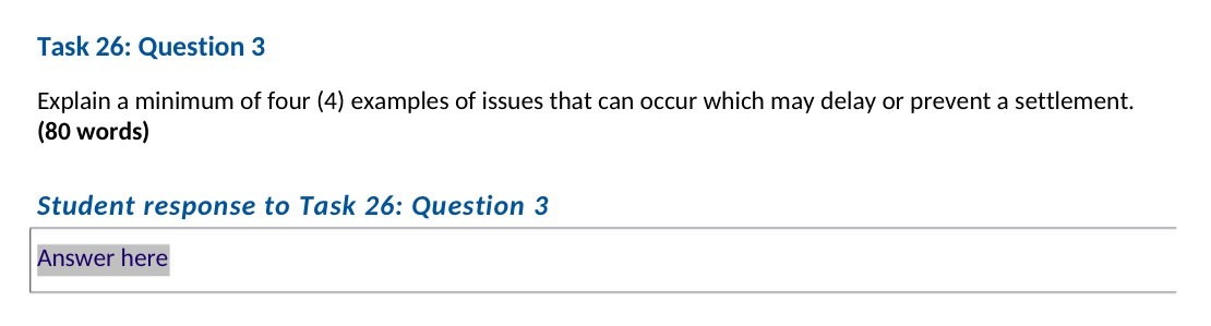 Task 26: Question 3 Explain a minimum of four {4) examples