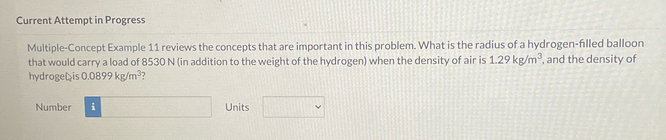 I need help soon please! Current Attempt in Progress Multiple-Concept Example 11