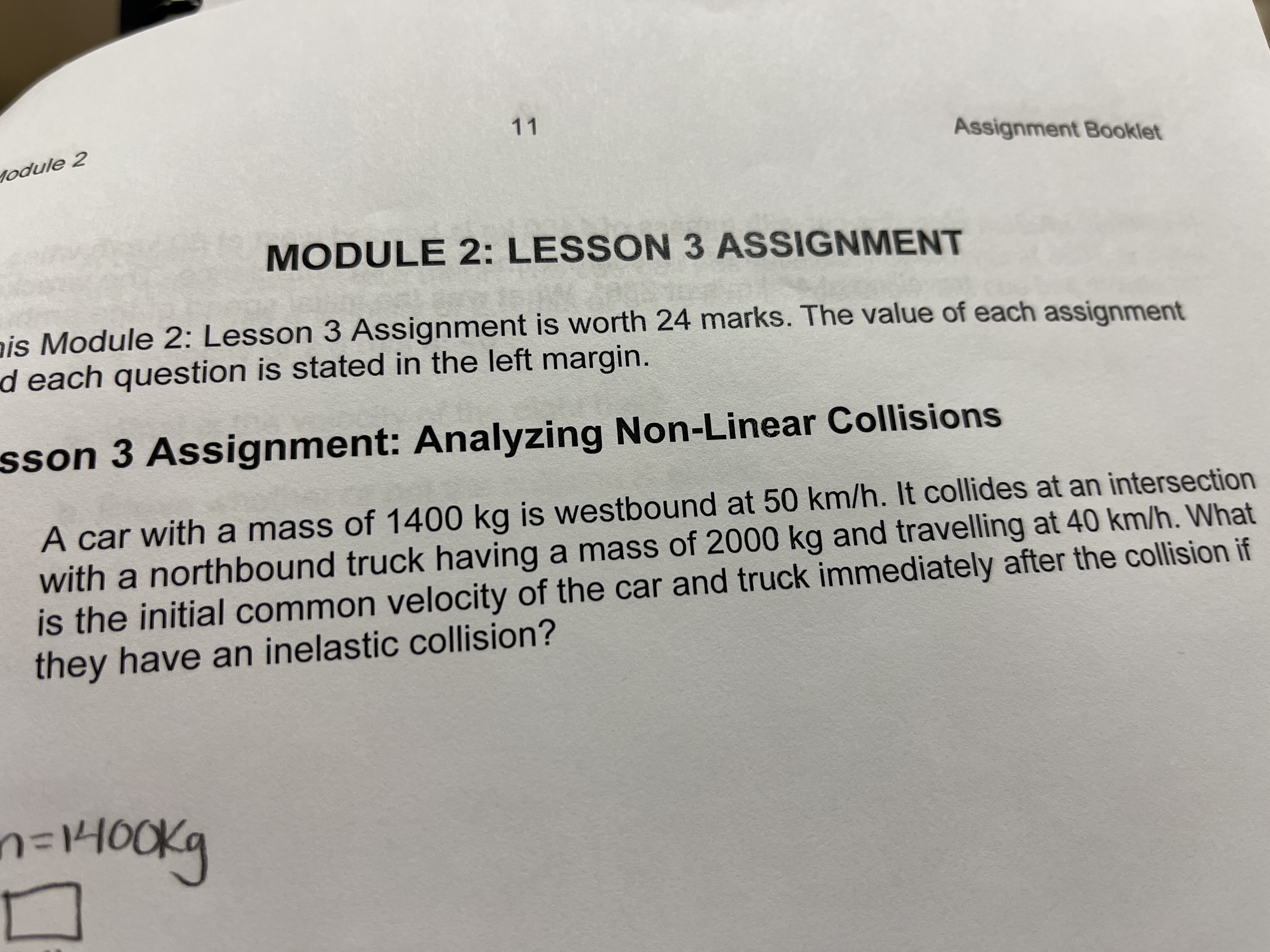  11 1odule 2 Assignment Booklet MODULE 2: LESSON 3 ASSIGNMENT is