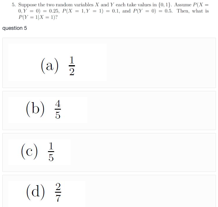 please help thanks! 5. Suppose the two random variables X and Y