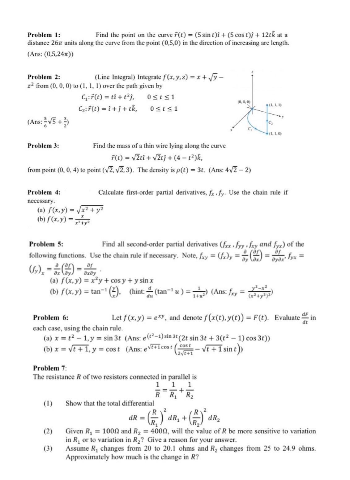 Please show all your work and highlight answer!! Always appreciate, Problem I: