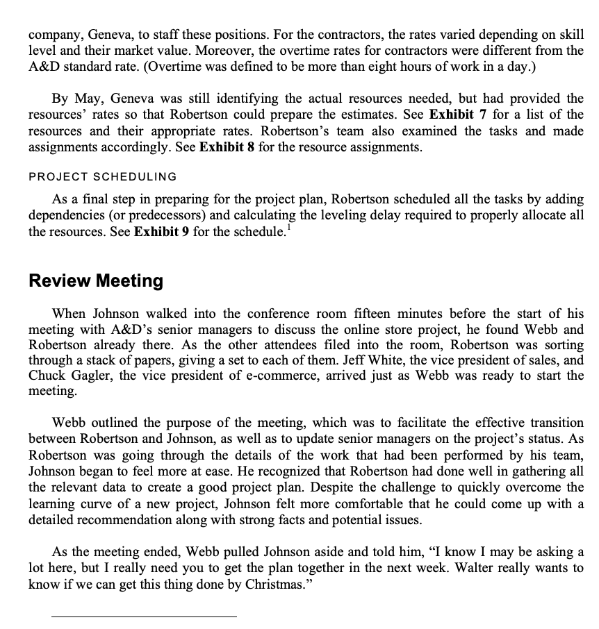 had just led a project team that successfully revamped the supply chain