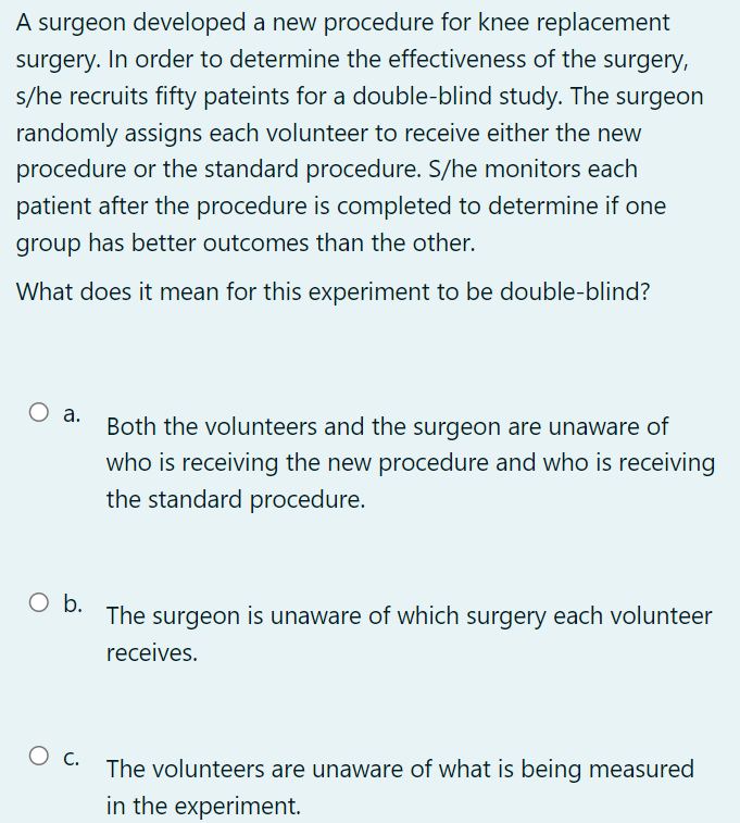 A surgeon developed a new procedure for knee replacement surgery. In