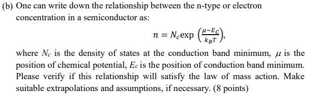  (b) |Cine can write down the relationship between the n-type or