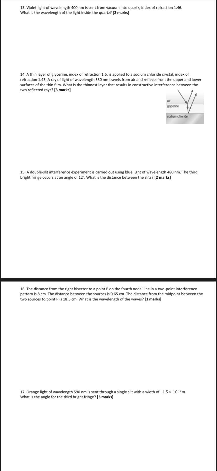 Multiple Choice [1 mark each] 1. Jennie waves the end of a