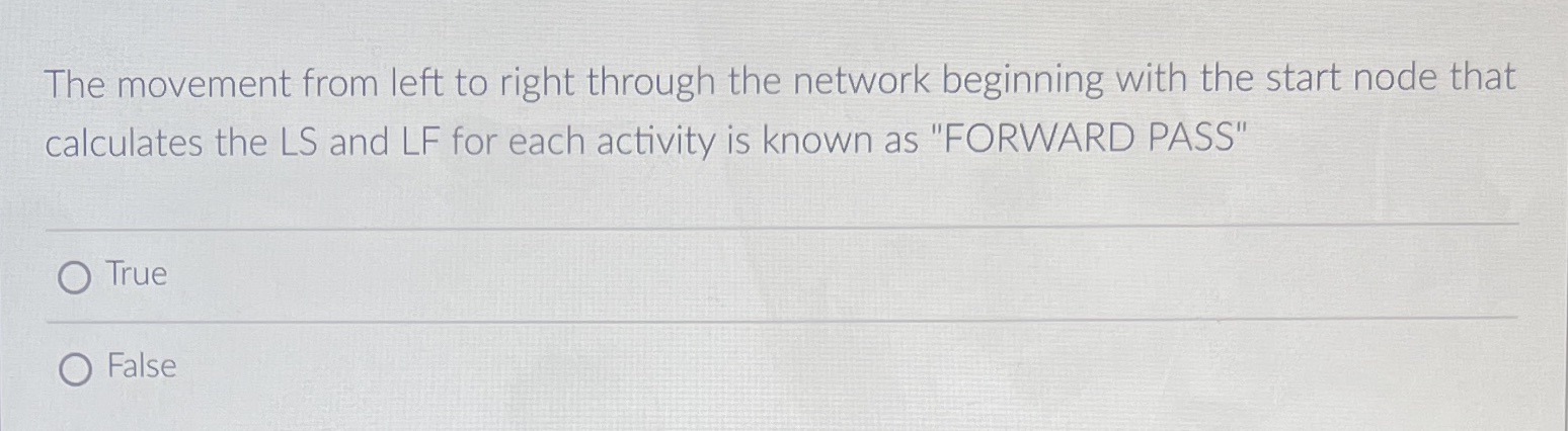 The movement from left to right through the network beginning with