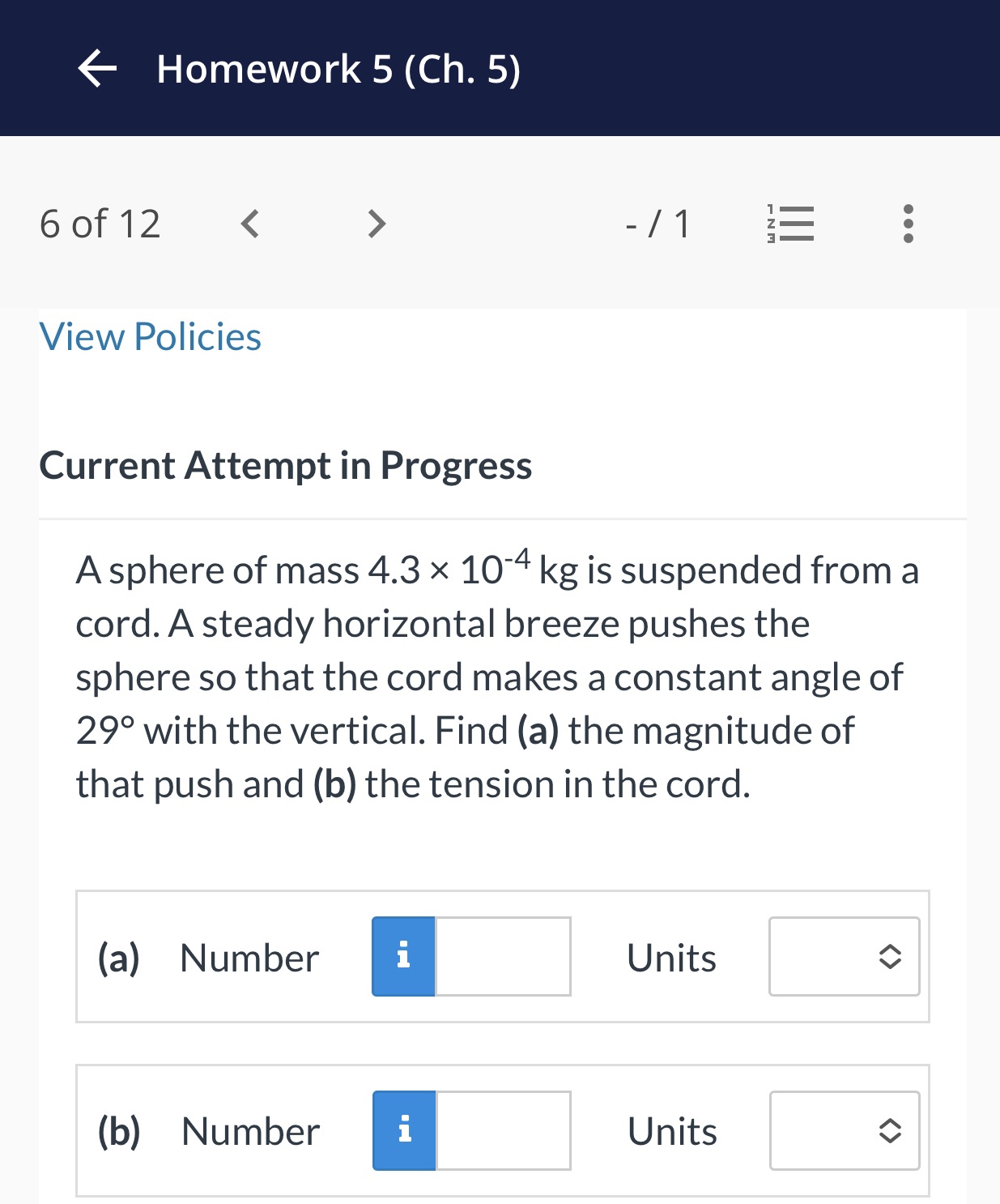  Homework 5 (Ch. 5) 60f12 ( > -/1 ;= II. View