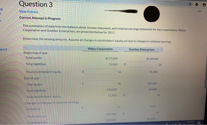  Question 3 View Policies Current Attempt in Progress The summaries of