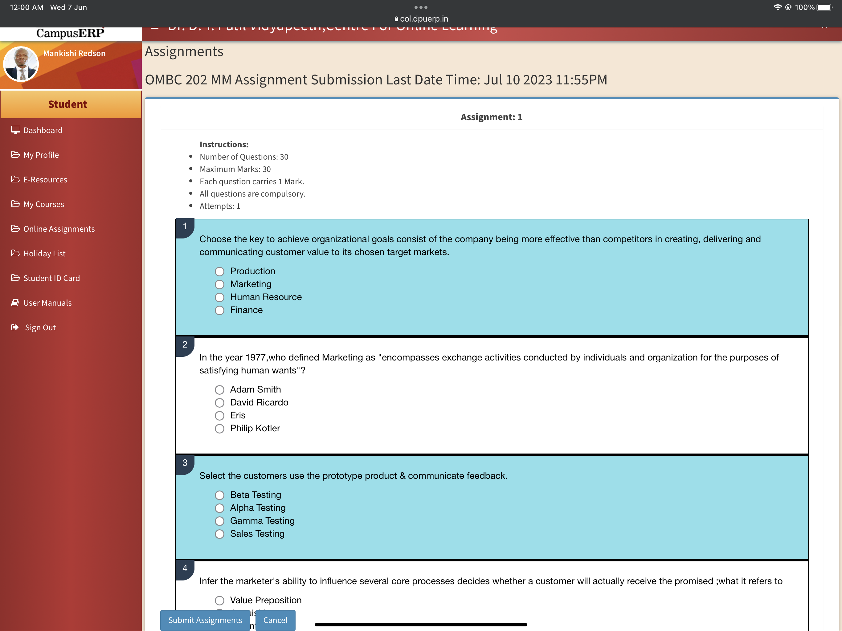 X D CampusERP X + a col.dpuerpin 0 28 DPU CampusERP =