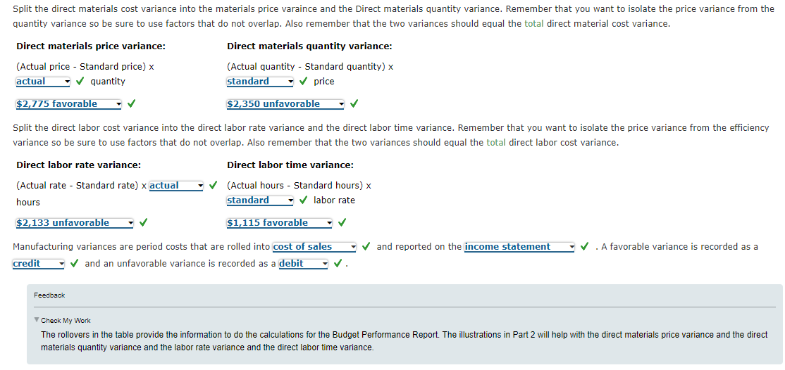 lower than expected, material usage that is not what was expected, higher