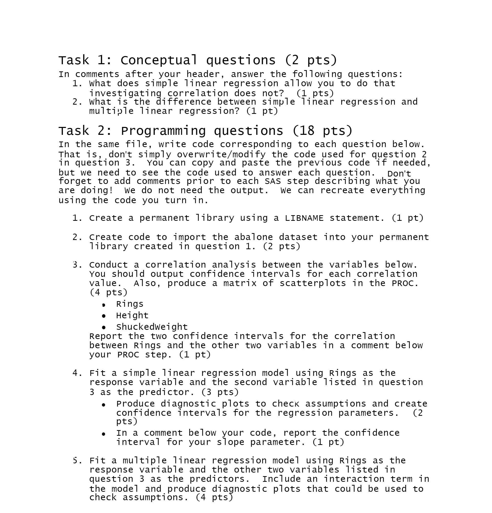 Task 1: Conceptual questions (2 pts) In comments after your header,