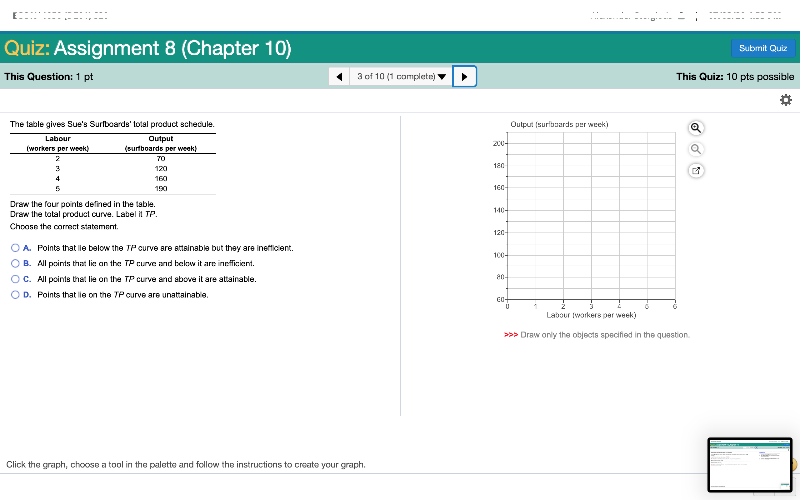 Please help find the answer Quiz: Assignment 8 (Chapter 10) Submit Quiz