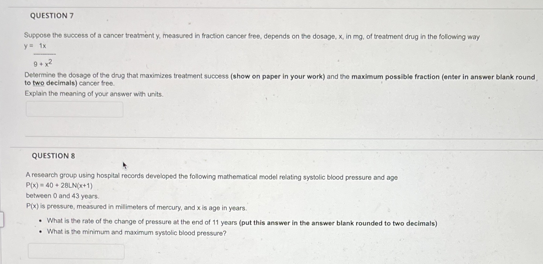 Please help for 7 and 8 QUESTION 7 Suppose the success of