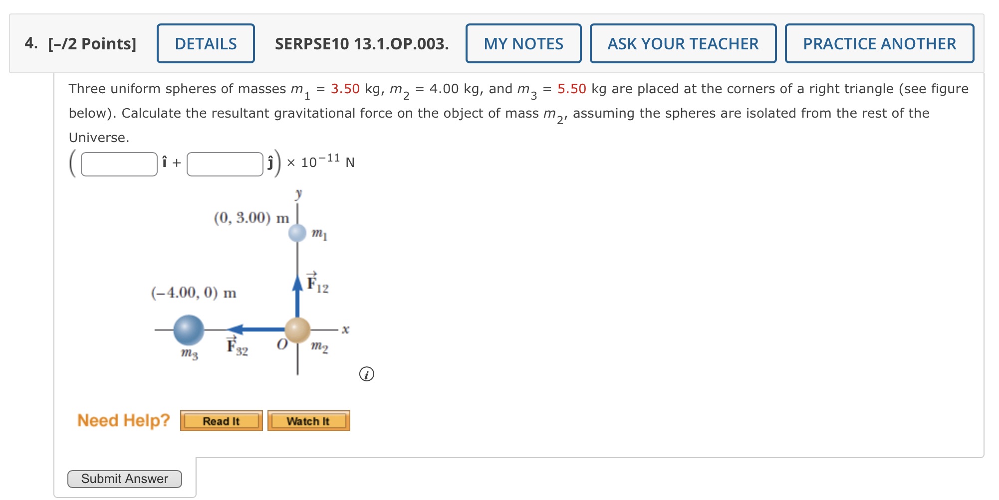 I need help to solve this problem. 4. [-/2 Points] DETAILS SERPSE10