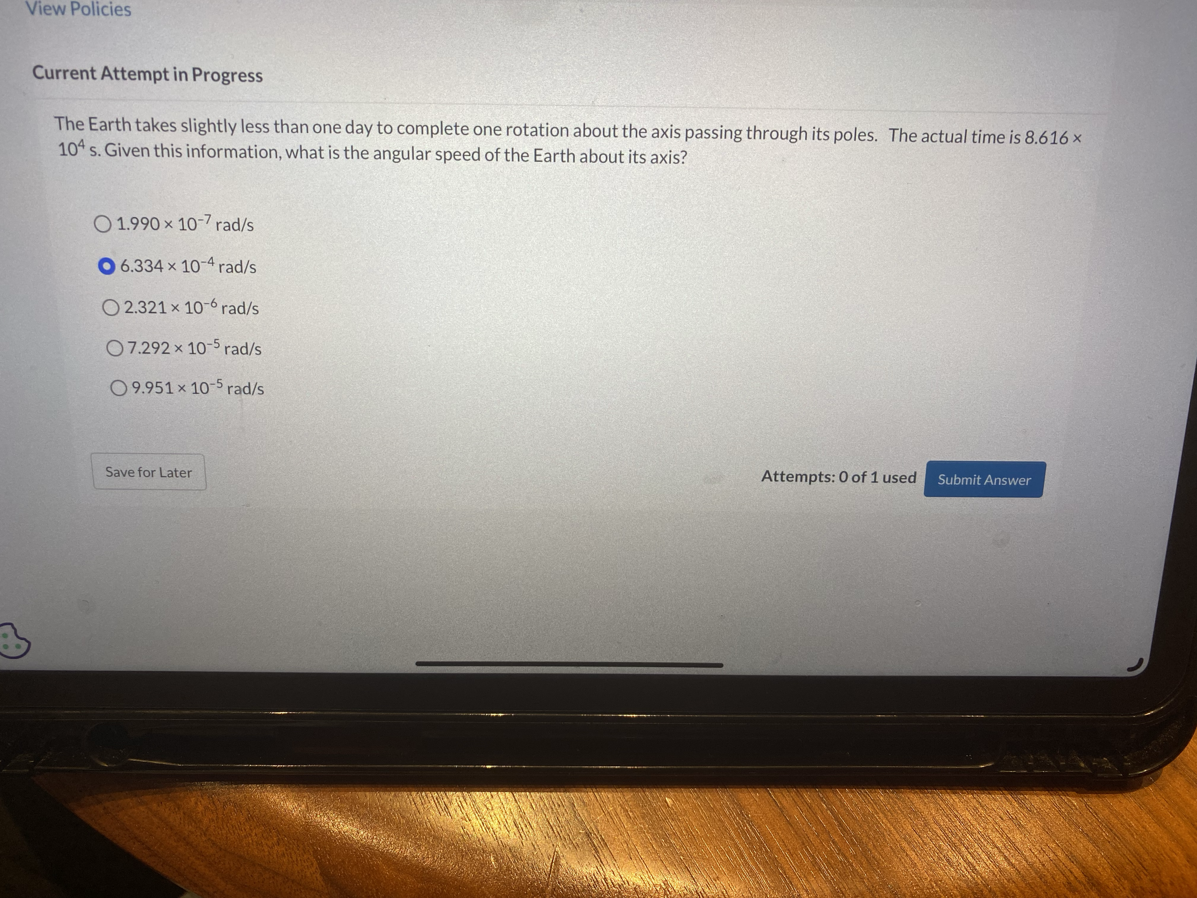 angle of 188 radians in 8.0 s; and its angular speed at