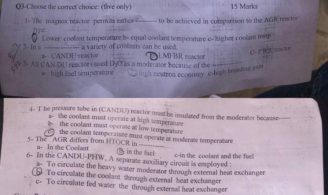 please answer Q3-Choose the correct choice: (five only) 15 Marks 1- The