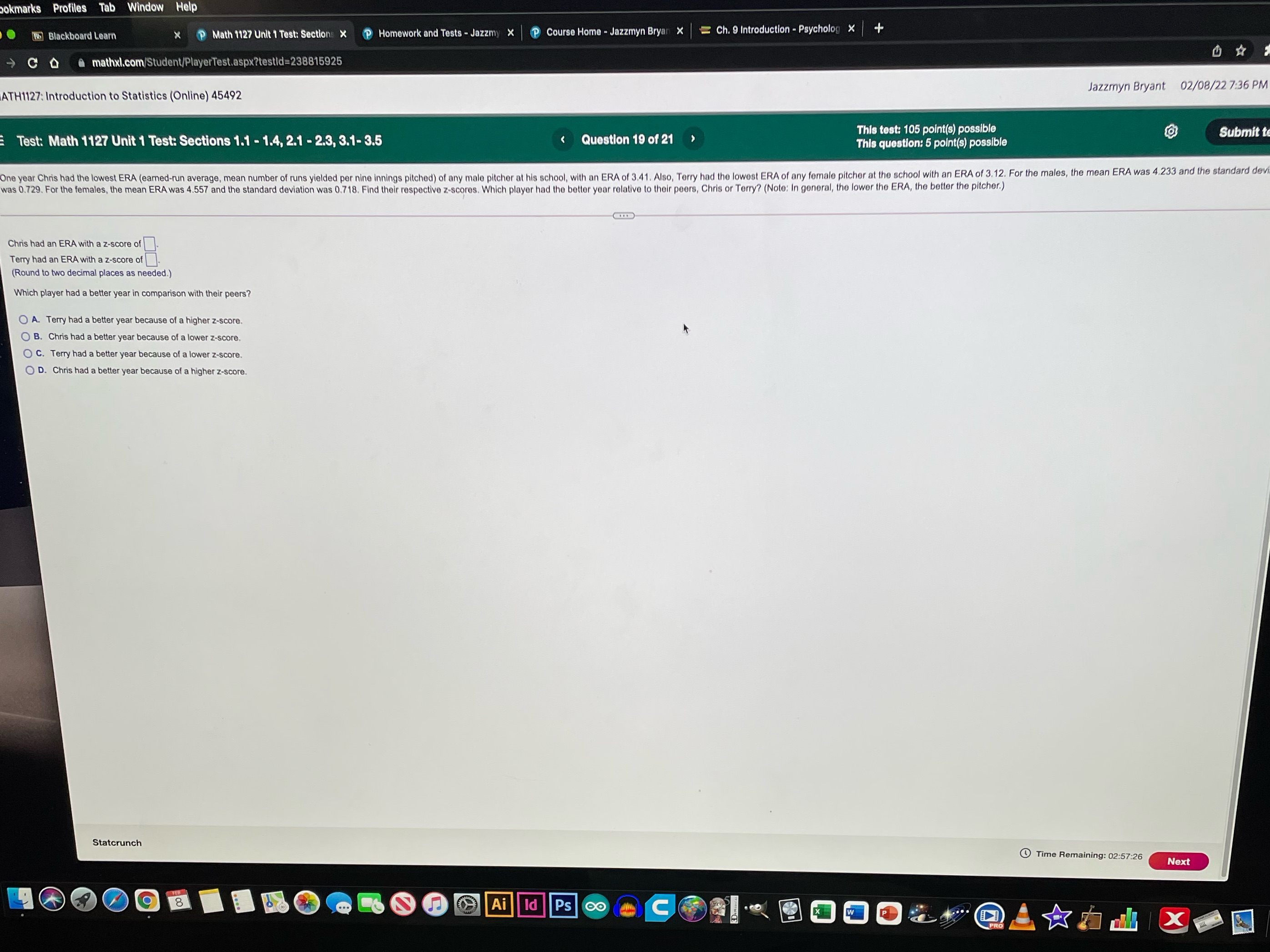 pokmarks Profiles Tab Window Help 1 Blackboard Learn P Math 1127