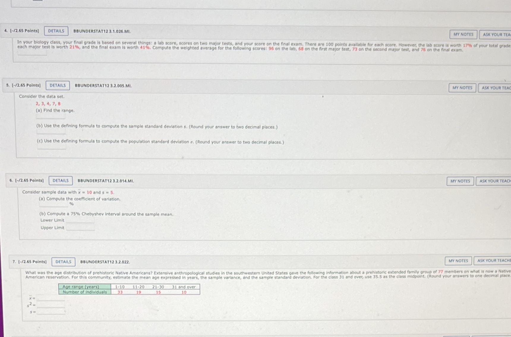  4. [-/2.65 Points] DETAILS BBUNDERSTAT12 3.1.026.MI. MY NOTES ASK YOUR TE