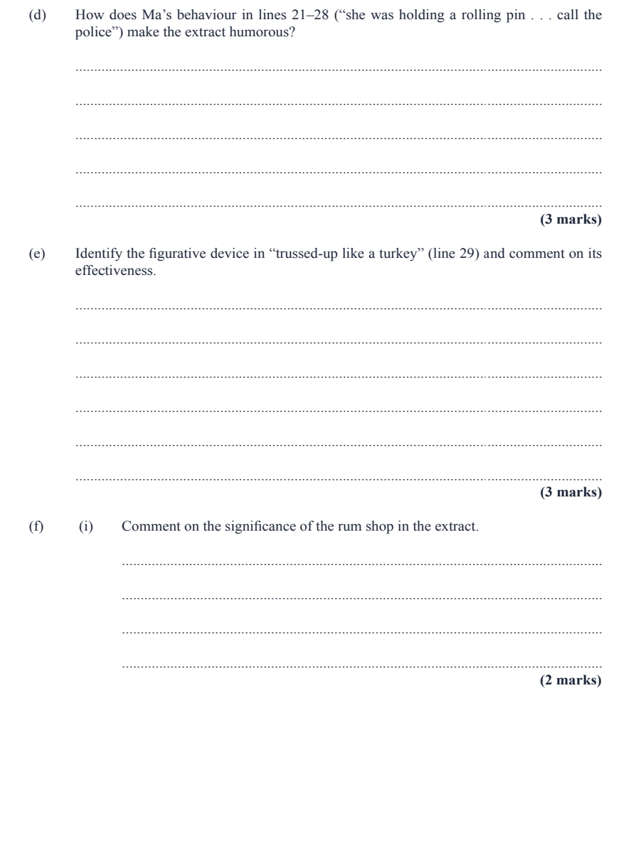 just down the road next to Mr Smith's corner rum shop. She