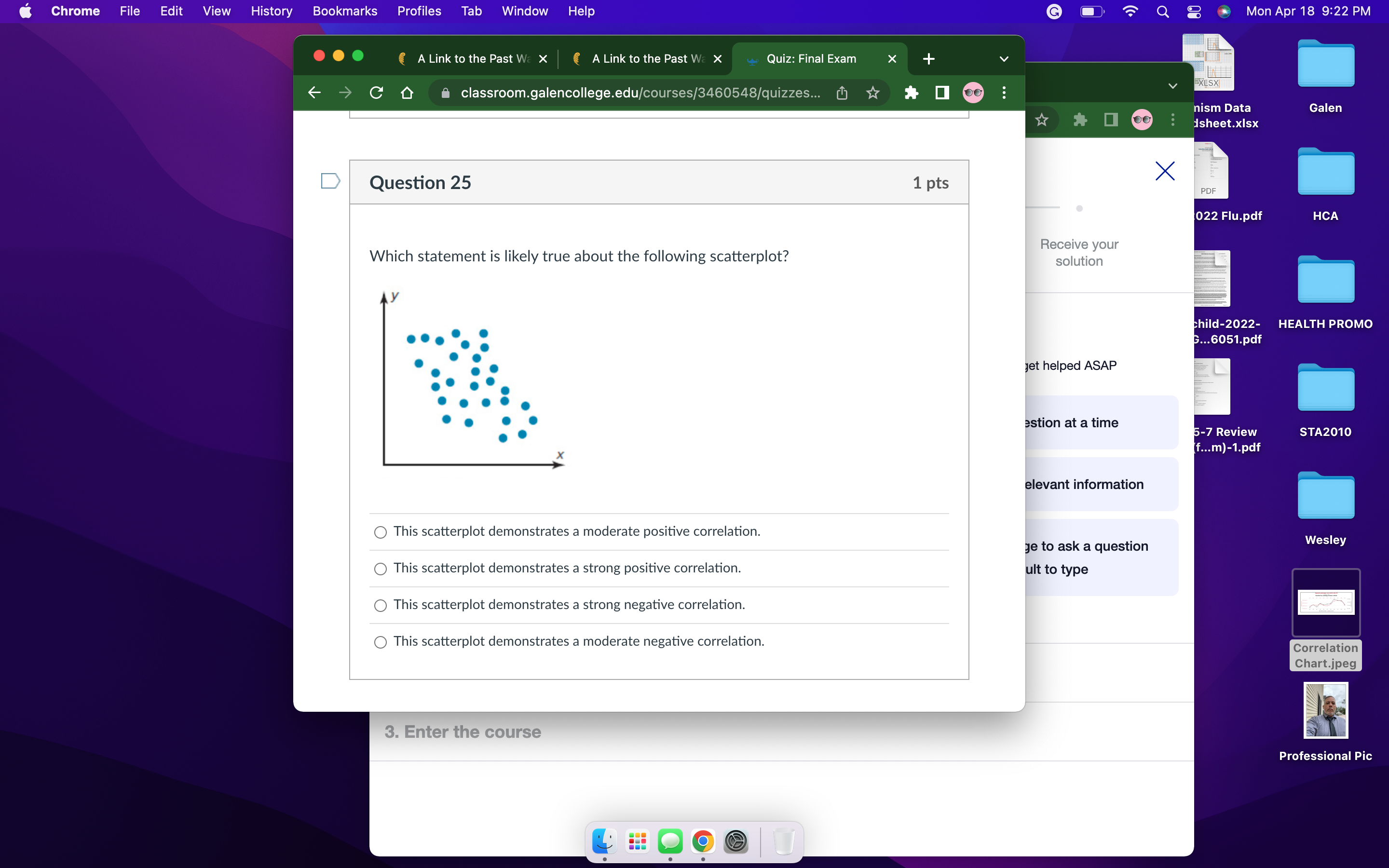 Which statement is likely true about the following scatterplot Chrome File Edit